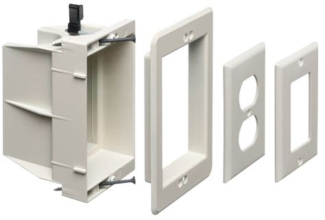 recessed electrical box|1 gang recessed outlet box.